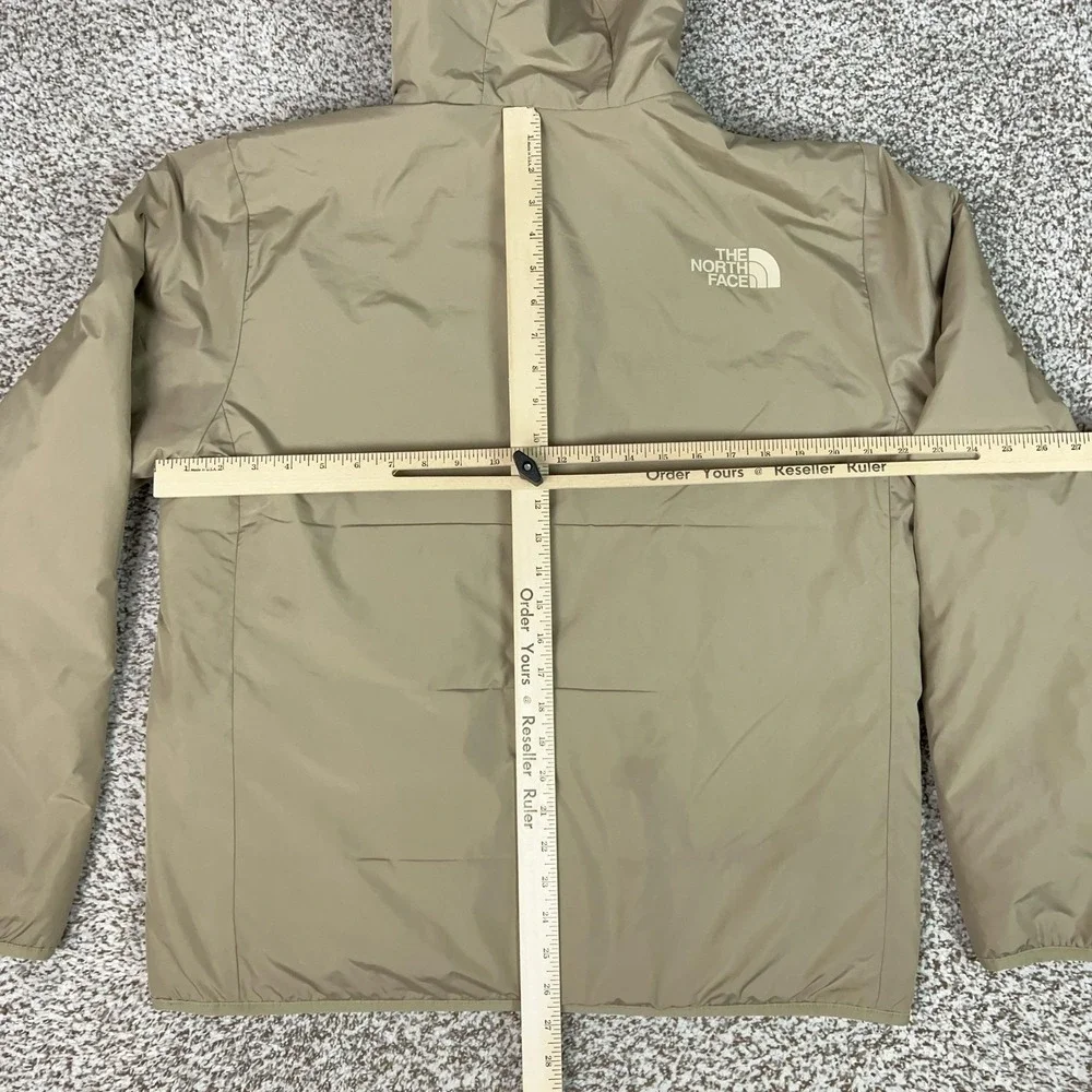 The North Face Jacket Mens Large Beige Hooded Insulated Puffer Full Zip Winter